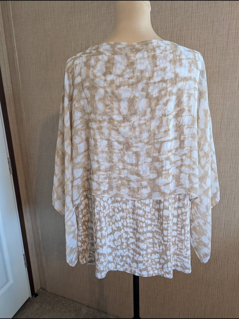 Ruby Rd. Cream & White Layered Printed Tunic Top - Picture 3 of 5